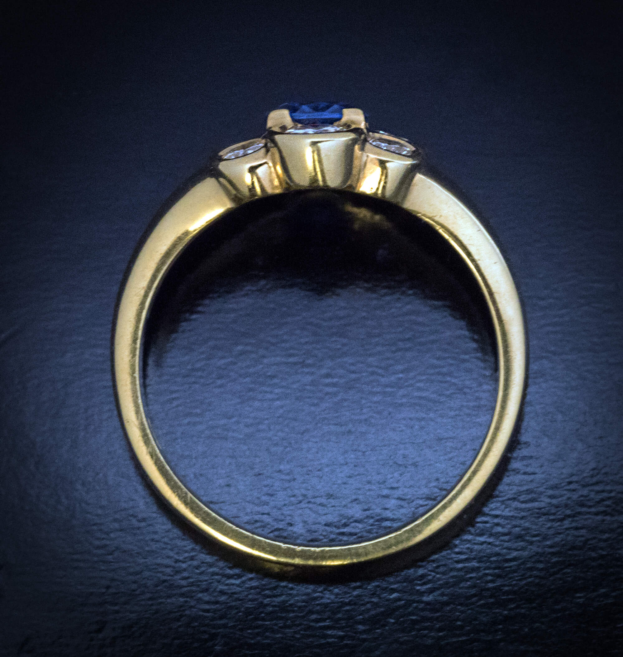 Vintage Italian Sapphire Diamond Engagement Ring Ref: 874019 - Antique ...