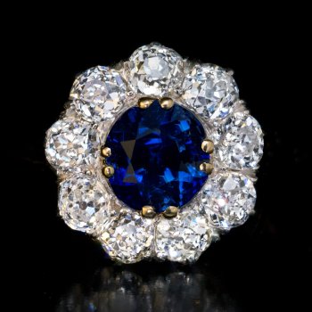 Antique sapphire diamond engagement ring