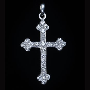 Orthodox diamond cross pendant