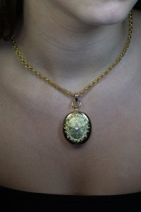 Antique locket necklace with pearl star