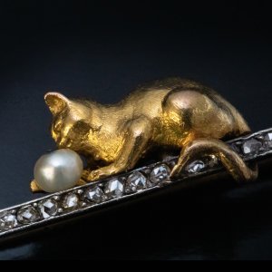 Antique cat jewelry