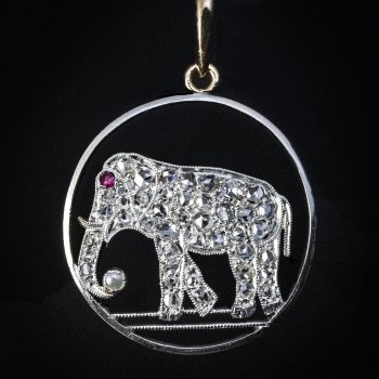 Antique elephant pendant