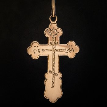 19th century Russian Orthodox gold cross pendant