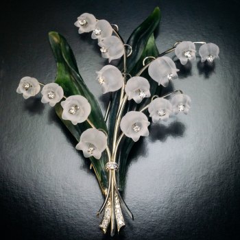 Vintage lily of the valley brooch