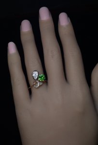Russian demantoid garnet ring
