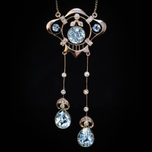 Belle Epoque antique aquamarine necklace