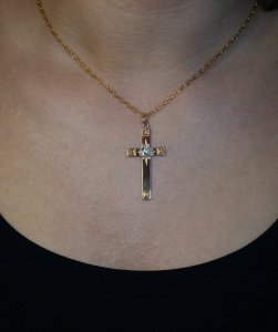 Antique gold cross with diamond