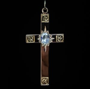 Antique diamond cross necklace