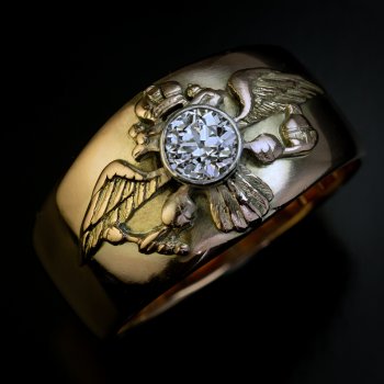 Very rare Russian Imperial presentation eagle ring given by the Tsar Nicholas II