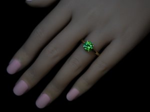 Demantoid engagement ring