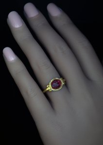 Roman intaglio engraved with Imperial eagle set in an ancient Roman gold ring