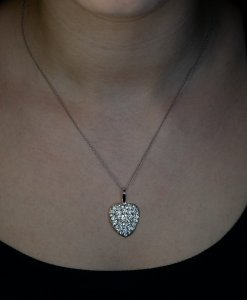 Antique diamond heart pendant