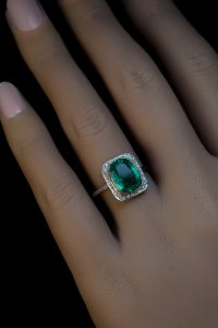 Antique emerald engagement ring