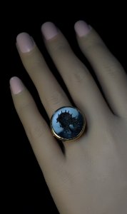 Antique Neptune / Poseidon intaglio ring