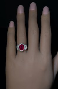 Unheated Burma ruby ring