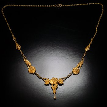 French Art Nouveau 18K gold necklace