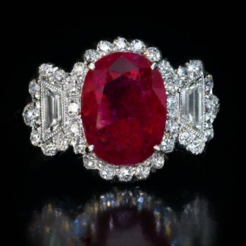2.94 Ct Burma ruby engagement ring