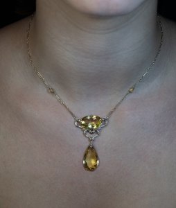 Antique citrine necklace