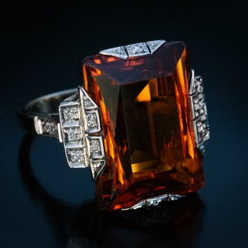 Art Deco citrine ring