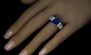 Unheated Burma sapphire ring