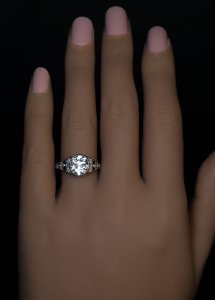 Old mine cut diamond engagement ring