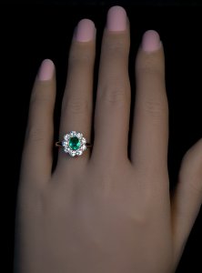 Antique emerald and diamond ring