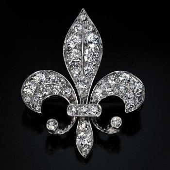 Antique diamond fleur de lis