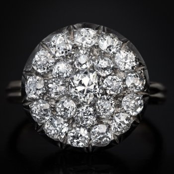 Antique diamond cluster ring