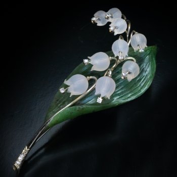 Vintage Lily of the Valley Brooch Pin