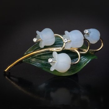 Vintage lily of the valley brooch