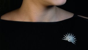 Antique diamond star brooch