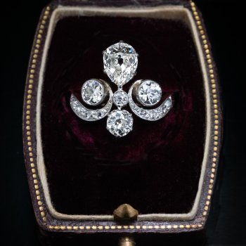 Antique diamond tiara ring