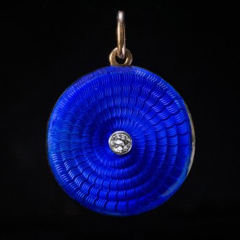 Guilloche enamel antique Russian pendant locket