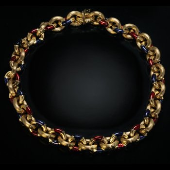 gold and enamel necklace