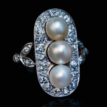 Belle Epoque pearl diamond antique ring