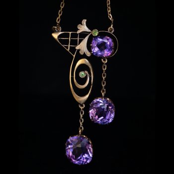 Siberian amethyst Art Nouveau necklace