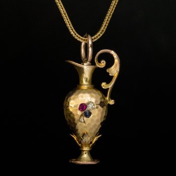 Antique perfume flask pendant