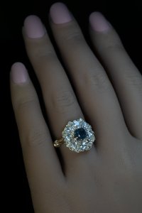 Russian Alexandrite and diamond ring c. 1900