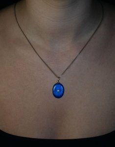 Antique enamel jewelry - guilloche enamel locket pendant