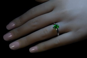 Excellent 1.46 Ct Russian Demantoid Platinum Ring