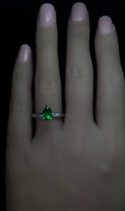 Russian demantoid engagement ring