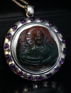 11th century Byzantine bloodstone cameo of Christ