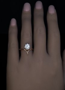 Antique old mine cut diamond engagement ring