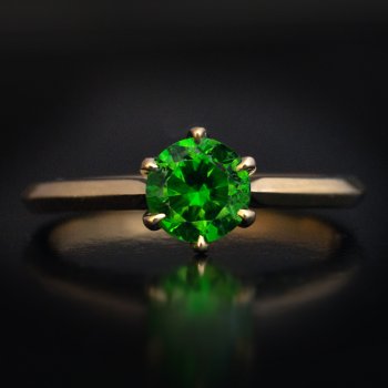 Russian demantoid garnet ring