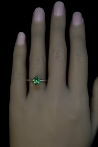 Demantoid engagement ring