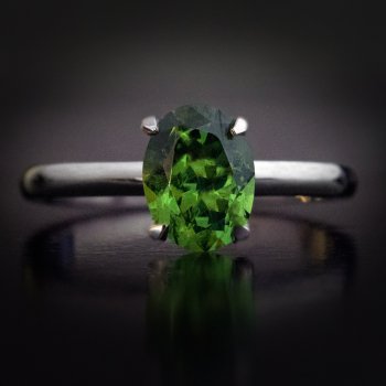 1.60 carat Russian demantoid engagement ring