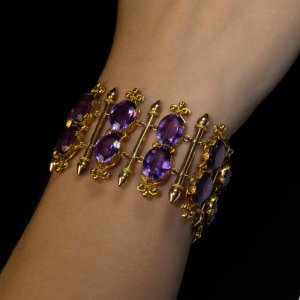 Rare French antique amethyst bracelet