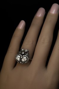 Antique diamond heart ring
