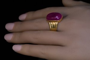 Antique pink sapphire ring
