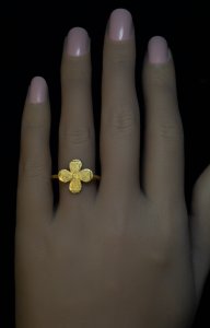 Byzantine cross gold ring